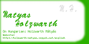 matyas holzwarth business card